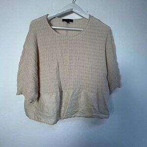 Tahari Beige Textured Blouse